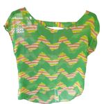 Neblina By Urban Episode Sheer Blouse Medium Green Photo 0