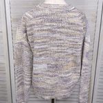 Michael Stars  Cropped Marled Crewneck Sweater Purple/Multi-Large Photo 2
