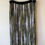 Notations Printed Elastic Waist Pull On Pleated Midi Skirt Green Women's Size 3x Photo 0