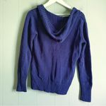 Old Navy  Hooded Cable Knit Vneck Sweater Navy M Photo 1