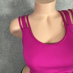 Victoria's Secret Victoria Sport Large Sports Bra Womens Pink Criss Cross Straps Stretch Scoop Photo 3
