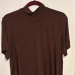 CAROLYN STRAUSS COLLECTION BROWN SHORT SLEEVE MOCK TURTLENECK SIZE LARGE Photo 1