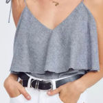 Urban Outfitters  Backstage Riviera Chambray Tie-Shoulder Tank Top Sz Medium NWT Photo 0