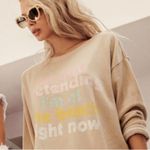 Wildfox Vintage Play Pretend Roadtrip Sweater Dollskill sand pastel graphic HTF Photo 1