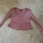 Wild Fable Pink V Neck Ribbed Top Photo 2