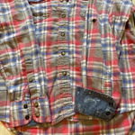 Jachs Girlfriend  Bea Plaid Flannel Snap Button Down‎ Shirt Size S Photo 8