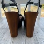 Morgan De Toi Platform Wedge Sandals Size 40/ US 10 Leather Nail Head Black Photo 3