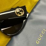 Gucci Cat Eye Sunglasses Hollywood Forever Black Studded Crystals Authentic NEW Photo 2