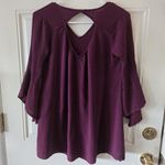 Lush Clothing LUSH Women's Top Blouse Size Small Purple Bell Sleeves Crinkle Fabric Boho Chic Photo 1