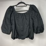 AYR  The Midsummer Top Black Women's Small Cotton Puff Half Sleeve Blouse Classic Photo 3