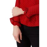 Ganni  Mullin Georgette Red Polka Dot Print Long Sleeve Blouse Size 4 Photo 3
