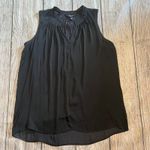 Vera Wang Simply Vera  Pleated Black Sleeveless Blouse Tank Womens Small Elegant Photo 1