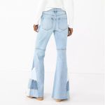 SO ® Low-Rise Patchwork Extreme Flare Jeans 9 / 29W 70s Retro Boho Summer Photo 1