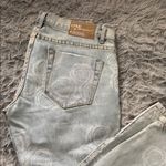 One Teaspoon One X  Light Blue Distressed Jeans with Floral Design Photo 7