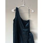 GPD Metallic Studded Velvet One Shoulder Midi Dress New Size L Party Cocktail Blue Size L Photo 8