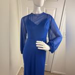 Azazie  CHARISSA Royal Blue Sheath Long Sleeve Chiffon Dress. #358 Photo 2