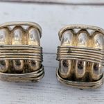 Vintage Clip On Earrings Chunky Industrial Hoops Photo 3