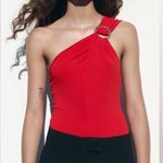 ZARA NWT Red Cross Strap Bodysuit with Silver Ring Hardware Photo 9