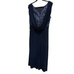 Alex Evenings Empire Lace Gown Navy Size 16 Maxi Evening Dress Drape Back NWT Photo 4