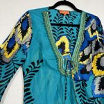 Hale Bob  Cabana Cover Up Tunic Beaded Size S Flare Sleeves Cotton/Silk Photo 4