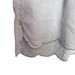 Claridge + King linen Lavender Scalloped Edges Lagenlook Romantic tunic Large‎ Purple Photo 6