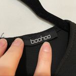 Boohoo  Black Pleated Tiered Ruffled Blouse Womens 8 Whimsigoth Preppy Flared Photo 2