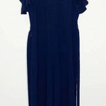 Elodie  Navy Cold Shoulder Jumpsuit Size M Photo 0