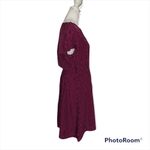 Old Navy Womens Plum Pink Plaid Gingham Elastic Waist Keyhole Neck Short Sleeve Dress L Photo 2