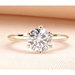 Boutique NEW 2Ct Solitaire Simulated Diamond 14k Gold‎ Plated Sterling Engagement Ring Photo 11