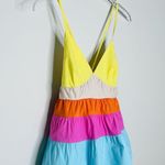 STAUD Olympia Tiered Cami Halter Colorblock Cotton Tank Top Shirt Blouse Size S Photo 5