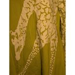 Diane Gilman Olive Green Long Sleeve Top - Giraffe Print - Size XL Photo 1