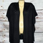 Loft  Ann Taylor Size XS/S Black Open Front Oversized Sweater Knit Cardigan Photo 0