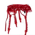 For Love & Lemons Evie Garter Belt Size S Red Tulle Lingerie Sexy Valentine C0 Photo 3