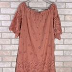 Madewell Eyelet Off The Shoulder Dress in Dusty Clay Size 6 Photo 9