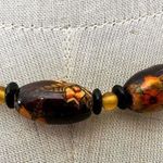 Black wood and flower beaded necklace Photo 1