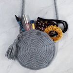 Cute Crocheted Small Silver Circle Crossbody Purse!✨ Photo 1