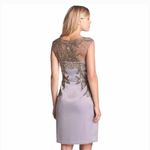 Sue Wong  Platinum Gray beaded Sequin cocktail dress size 0 NWT Photo 1