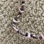 Pink Dolphin Seashell Necklace Beaded Necklace Spin Closure Beach Boho EUC Photo 1