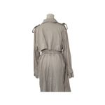 A New Day Women's Linen Long Sleeve Belted Trench Coat Tan Size XL Fall Fashion Photo 3