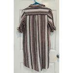 Marissa Olivia Striped Shirt Dress Roll Tab Sleeve Casual Tunic Small White Photo 3