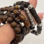 Handmade  wooden beads stretch bracelets Set of 5, NEW! Photo 1