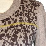 Royal Robbins  Abstract Leaves Tan Knit‎ Button-Up Cardigan Small ROYC-531 Cotton Photo 3