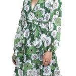 ASTR NWT The Label ruffle front dress green mini long sleeve floral flowy medium Photo 0