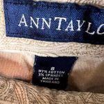 Ann Taylor  Women's Size 8 Beige‎ Paisley Wide Leg Corduroy Pants Career Street Photo 2