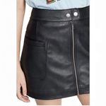 Free People Vegan Leather Black A-Line Zip Front Mini Skirt Photo 13