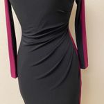 CHAPS Long Sleeve Color Block Dress Black Maroon Small Photo 1