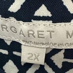 Margaret M Pull On Pencil Skirt Size 2X Blue And White Geometric Print Slimming Photo 2