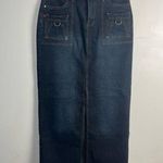 Ymi Y2K Midi denim skirt with front slit Cargo pockets size 13 Photo 0