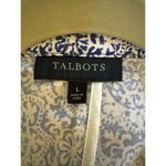 Talbots Blue/White Geometric Floral Medallion Print Lightweight Blazer Large Photo 4