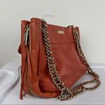 Rebecca Minkoff Swing Purse Double Chain Leather Burnt Orange Shoulder Bag Photo 7